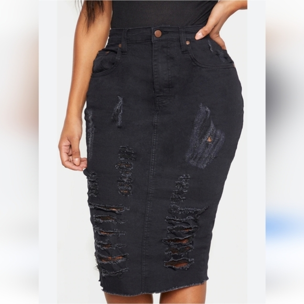 One Teaspoon denim skirt,Fox 2020,High-waist,Hi-low hem‎,29